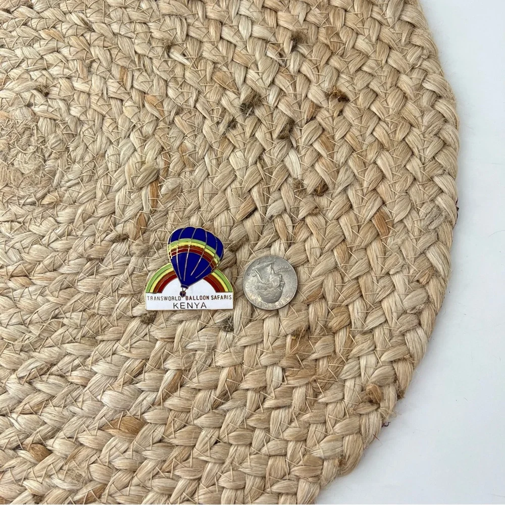 Vintage‎ Trans Rainbow Kenya Pin Enamel Hot Air Ballon